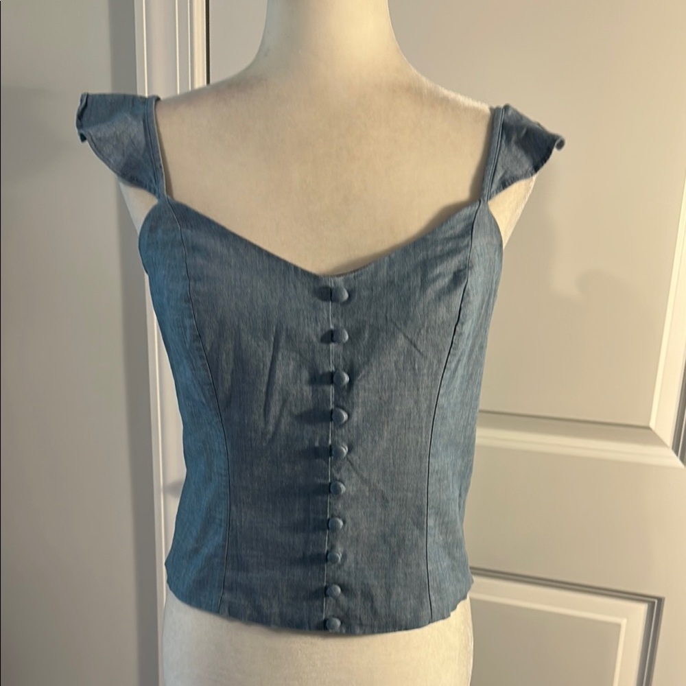 Banana Republic Blue Denim Sleeveless Top